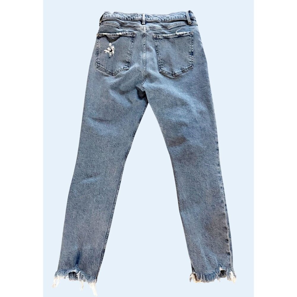 AGOLDE Hi Rise Button Fly Distressed Straight Leg Jeans Size 28 - Picture 6 of 8